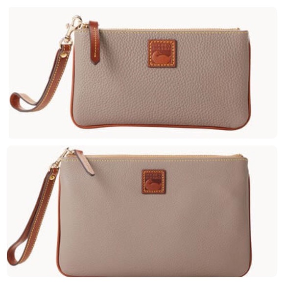 Dooney & Bourke 3 pcs bundle, small and large wristlets and wallet in Taupe - Picture 3 of 11